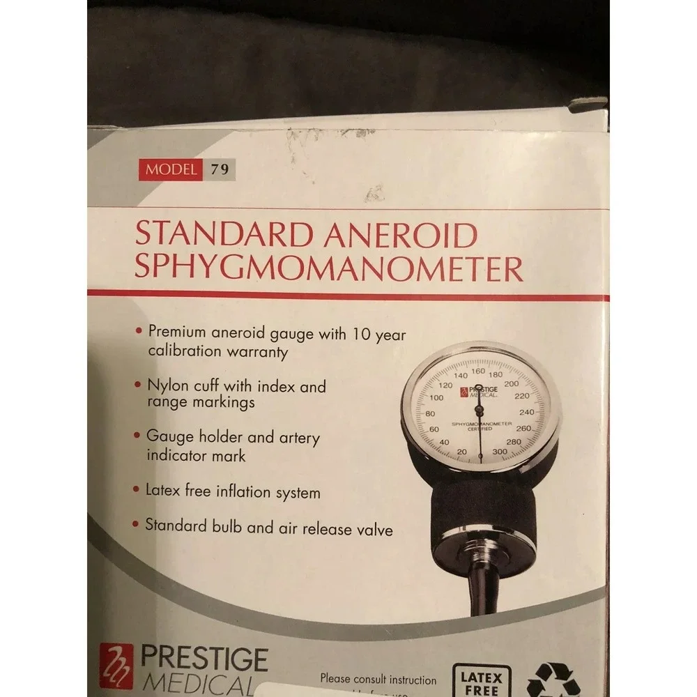 Prestige Medical Standard Adults Aneroid Sphygmomanometer Model 79 New